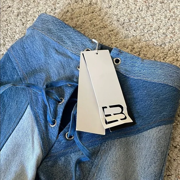 EB DENIM Lace Up in Medium Wash